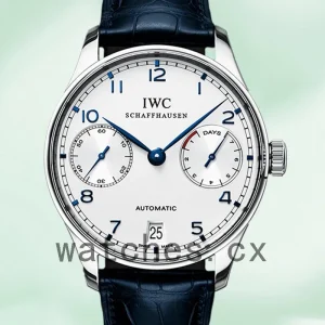 IWC Portuguese Automatic Men's 43mm/40mm IW500107 Silver-tone Leather Strap