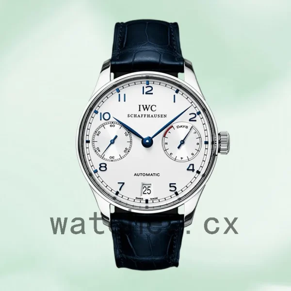 IWC Portuguese Automatic Men's 43mm/40mm IW500107 Silver-tone Leather Strap - Image 2