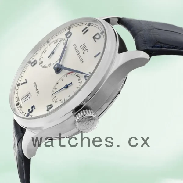 IWC Portuguese Automatic Men's 43mm/40mm IW500107 Silver-tone Leather Strap - Image 3