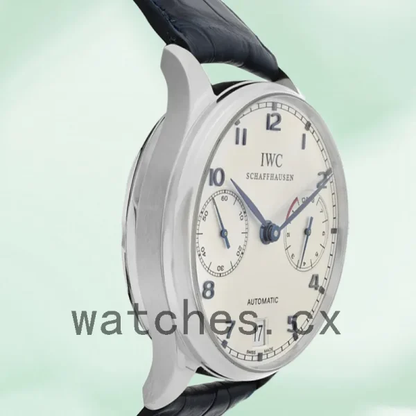 IWC Portuguese Automatic Men's 43mm/40mm IW500107 Silver-tone Leather Strap - Image 4