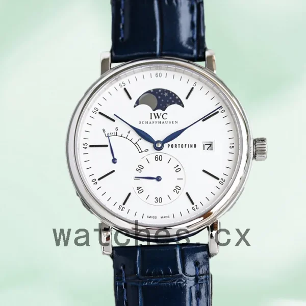 IWC Portofino Men's IW516406 43mm/40mm Silver-tone Leather Strap - Image 3