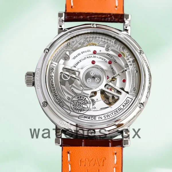 IWC Portofino Men's IW516406 43mm/40mm Silver-tone Leather Strap - Image 4