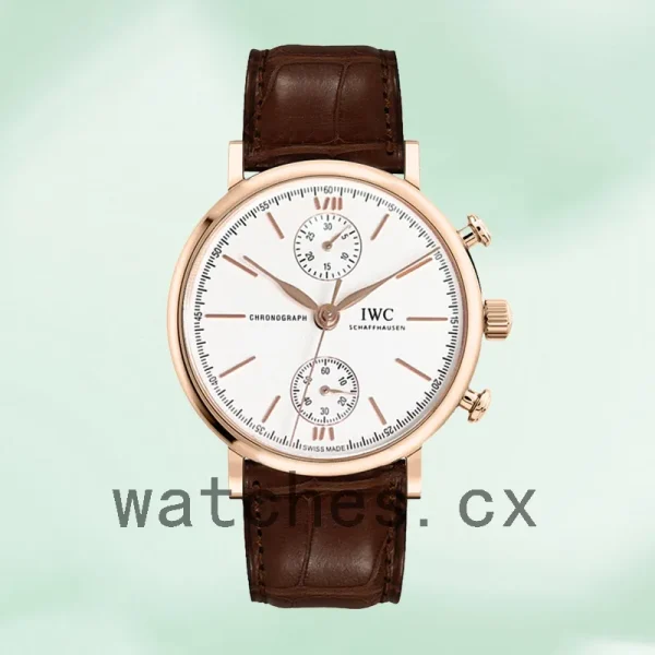 IWC Portofino Chronograph Men's PortofinoWSR-001 43mm/39mm Automatic Leather Strap - Image 2