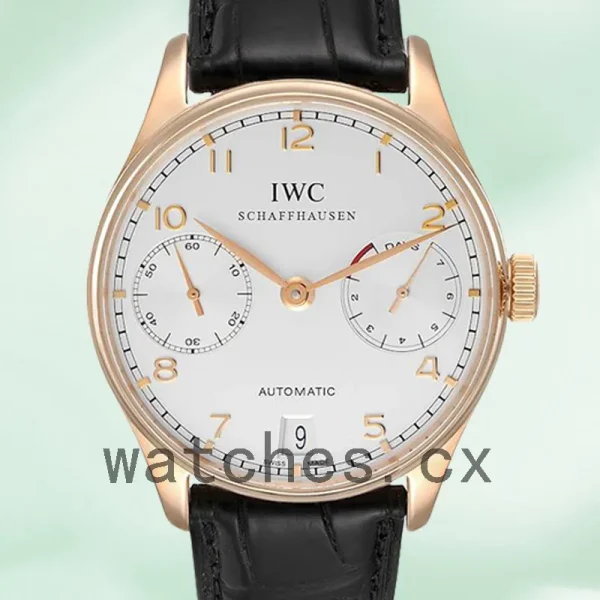 IWC Portuguese Chrono 43mm Men's IW500004 Leather Strap Automatic