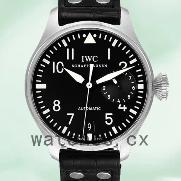 IWC Pilot 43mm Men's IW500401 Black Dial Silver-tone