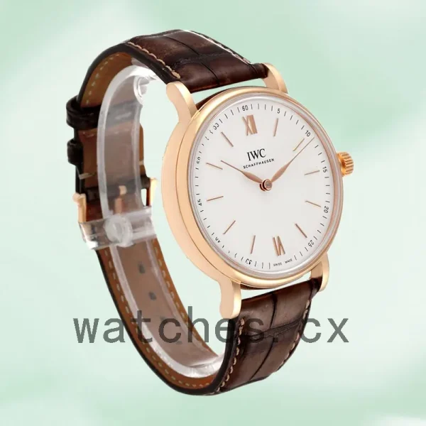 IWC Portofino Manual Men's 41mm IW511101 Leather Strap White Dial - Image 4