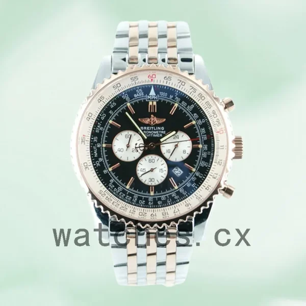 Breitling Navitimer Men's 46mm NavitimerBK017 Bracelet Black Dial - Image 2