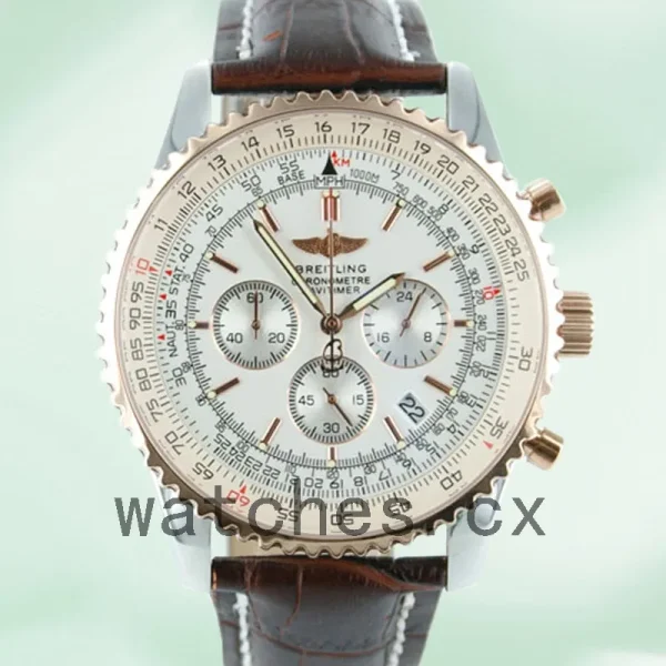 Breitling Navitimer NavitimerW018 Men's 46mm Rose Gold-tone White Dial