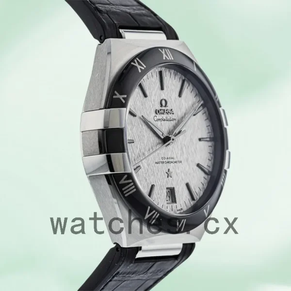Omega Constellation 43mm 131.33.41.21.06.001 Men Grey Dial Leather Strap - Image 4