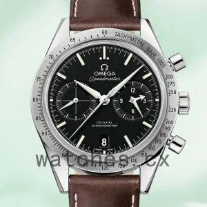Omega Speedmaster 41mm Men 331.12.42.51.01.001 Silver-tone Leather Strap