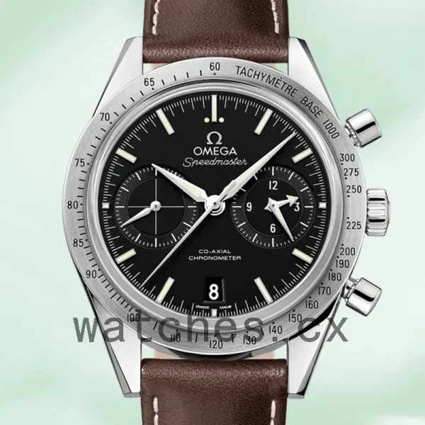 Omega Speedmaster 41mm Men 331.12.42.51.01.001 Silver-tone Leather Strap
