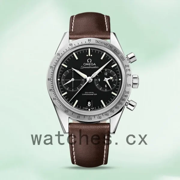 Omega Speedmaster 41mm Men 331.12.42.51.01.001 Silver-tone Leather Strap - Image 2