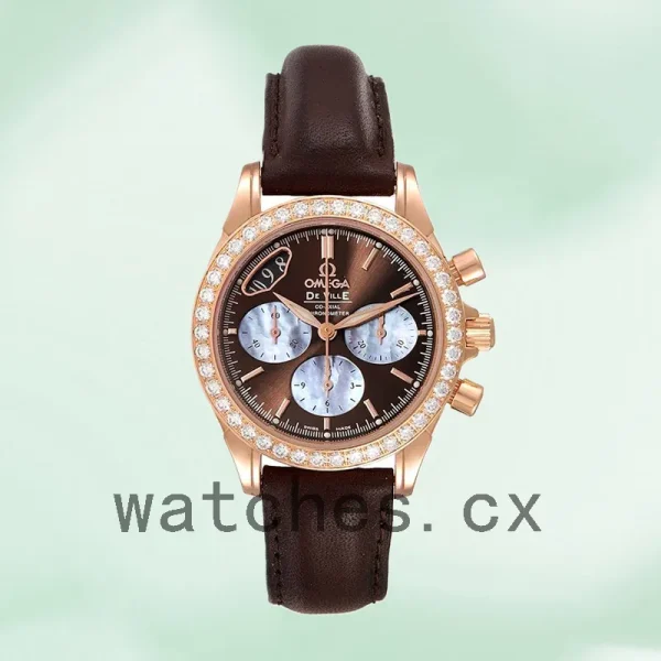 Omega De Ville 4677.60.37 Ladies 35mm Black Dial Leather Strap - Image 2