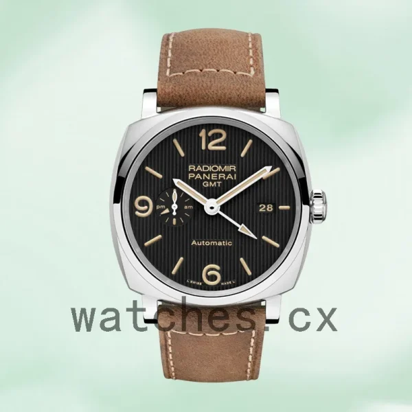 Panerai Radiomir 44mm PAM00657 Men's Black Dial Leather Strap - Image 2