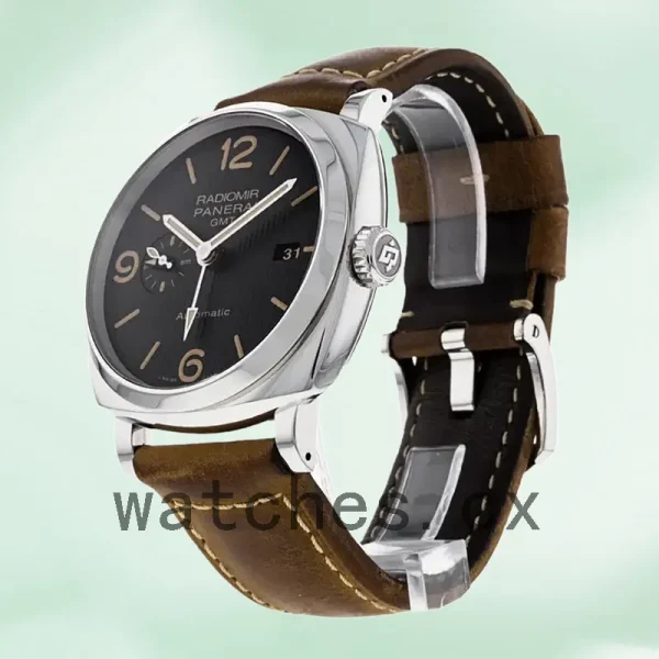 Panerai Radiomir 44mm PAM00657 Men's Black Dial Leather Strap - Image 4