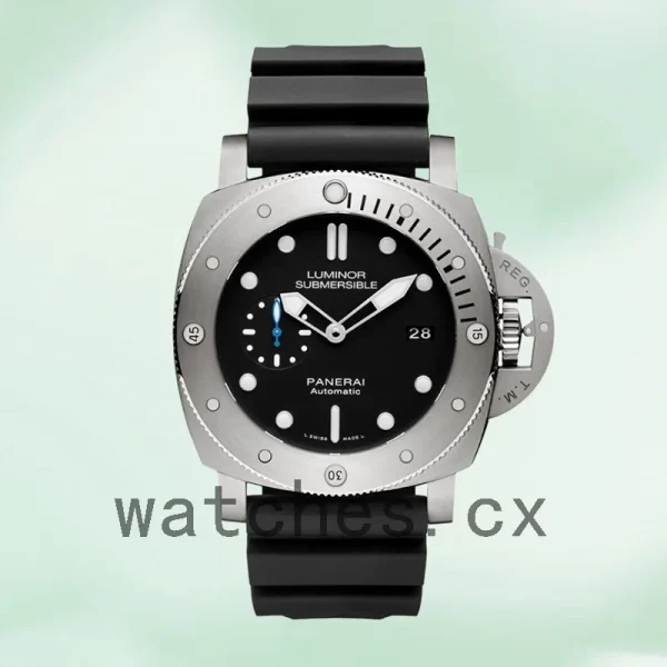 Panerai Luminor Submersible 47mm Men's PAM00682 Silver-tone Black Dial - Image 2
