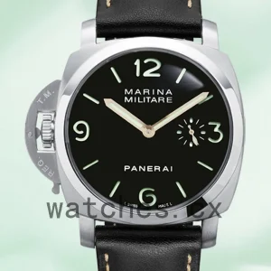 Panerai Luminor Marina PAM00217 44mm Men's Leather Strap Black Dial