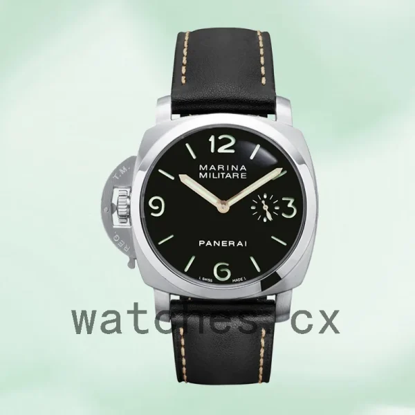 Panerai Luminor Marina PAM00217 44mm Men's Leather Strap Black Dial - Image 2