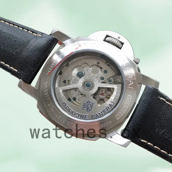 Panerai Luminor Marina PAM00217 44mm Men's Leather Strap Black Dial - Image 4