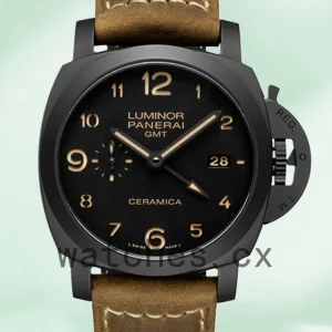 Panerai Luminor GMT Men's 44mm PAM00441 Leather Strap Black Dial