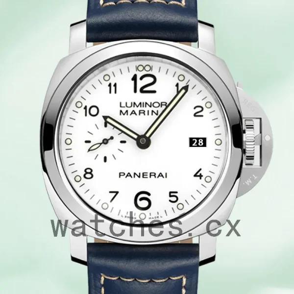 Panerai Luminor Marina PAM00499-001 44mm Men's Leather Strap White Dial