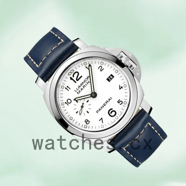 Panerai Luminor Marina PAM00499-001 44mm Men's Leather Strap White Dial - Image 3