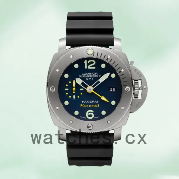 Panerai Luminor Submersible GMT PAM00719-001 47mm Men's Rubber Band Silver-tone - Image 2