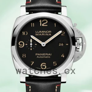 Panerai Luminor Marina 44mm Men's PAM00910 Leather Strap Black Dial