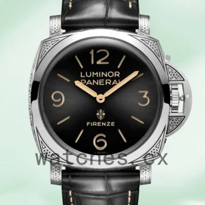 Panerai Luminor PAM00972 44mm Men's Leather Strap Silver-tone