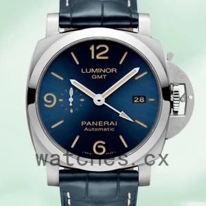 Panerai Luminor GMT 44mm PAM01033 Men's Blue Dial Leather Strap