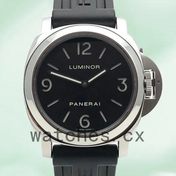 Panerai Luminor Base PAM00112 Men's 44mm Silver-tone Black Dial