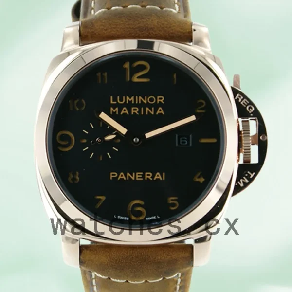 Panerai Luminor 1950 PAM00359 Men's 44mm Silver-tone Rubber Band