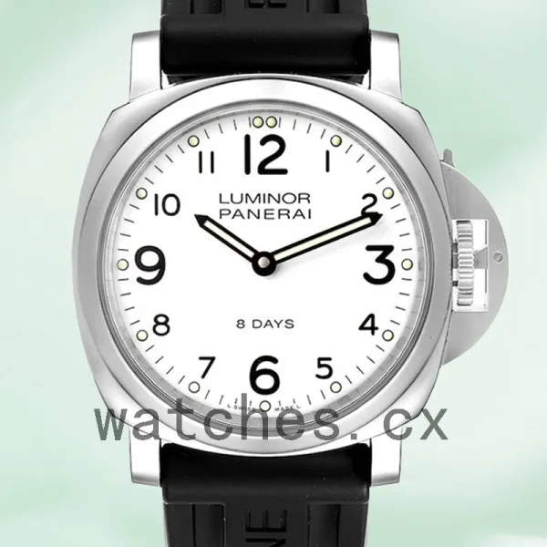 Panerai Luminor Base Men's PAM00561 44mm Rubber Band Silver-tone