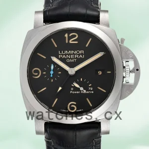 Panerai Luminor GMT Men's PAM01321 44mm Leather Strap Black Dial