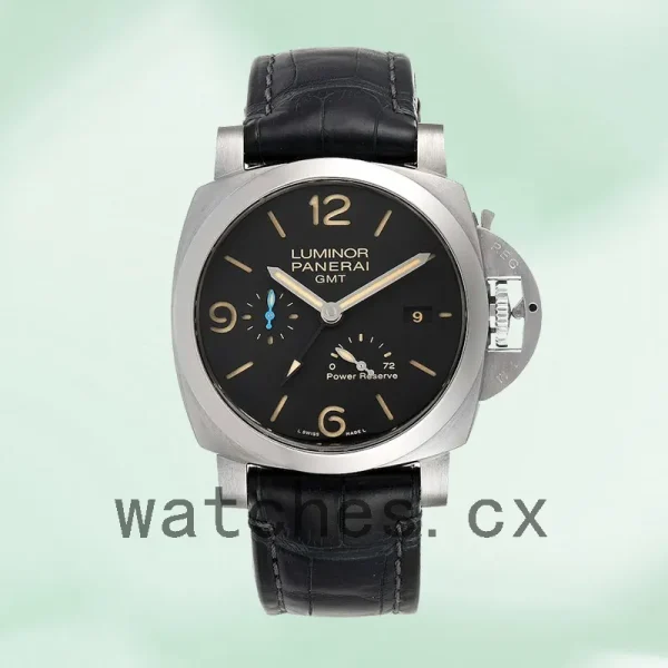 Panerai Luminor GMT Men's PAM01321 44mm Leather Strap Black Dial - Image 2