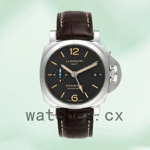 Panerai Luminor GMT Men's PAM01535 44mm Leather Strap Silver-tone - Image 2