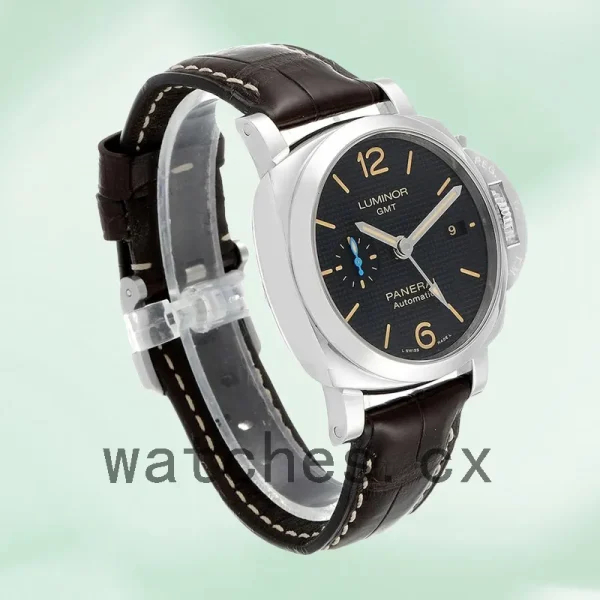 Panerai Luminor GMT Men's PAM01535 44mm Leather Strap Silver-tone - Image 3