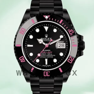 Rolex Submariner Men's 40mm PINKLADY Silver-tone Black Dial