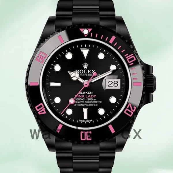 Rolex Submariner Men's 40mm PINKLADY Silver-tone Black Dial