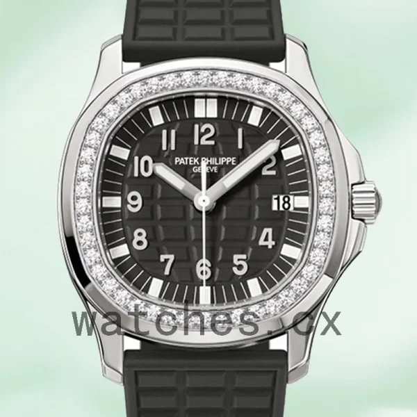 Patek Philippe Aquanaut Ladies 5067A-001 32mm Black Dial Silver-tone