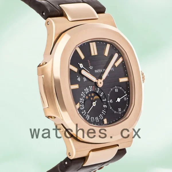 Patek Philippe Nautilus Men's 5712R-001 40mm Rose Gold-tone Leather Strap - Image 4