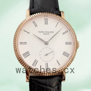Patek Philippe Calatrava 40mm Men's 3919J Leather Strap White Dial