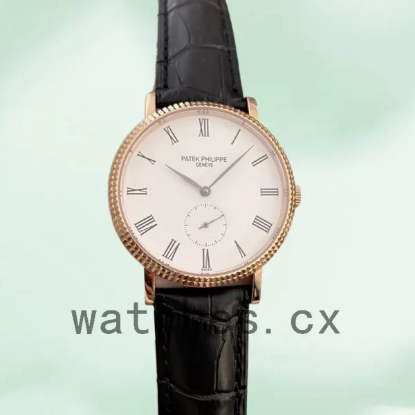 Patek Philippe Calatrava 40mm Men's 3919J Leather Strap White Dial - Image 2