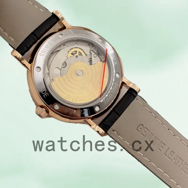 Patek Philippe Calatrava 40mm Men's 3919J Leather Strap White Dial - Image 4