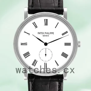 Patek Philippe Calatrava Men's 5119G 40mm White Dial Leather Strap