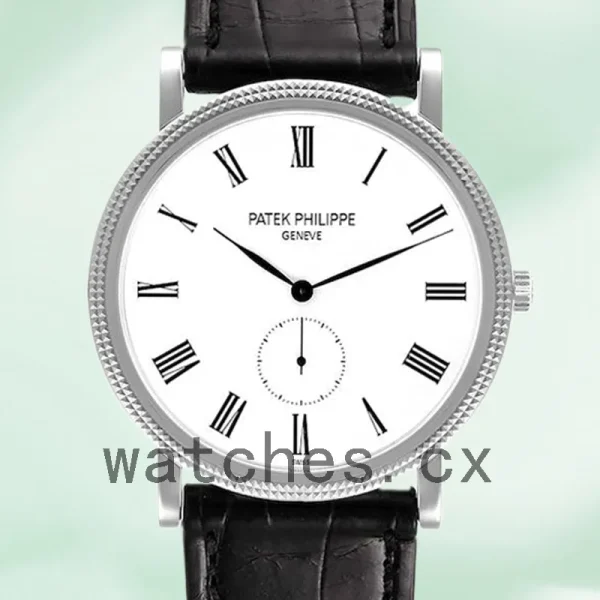 Patek Philippe Calatrava Men's 5119G 40mm White Dial Leather Strap