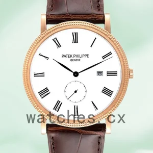 Patek Philippe Calatrava Men's 5119R-001 40mm Leather Strap Rose Gold-tone