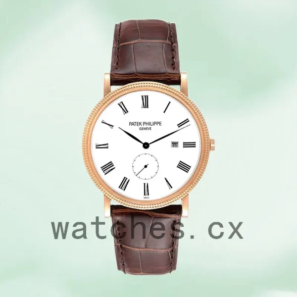 Patek Philippe Calatrava Men's 5119R-001 40mm Leather Strap Rose Gold-tone - Image 2
