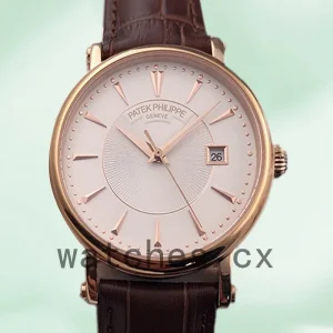 Patek Philippe Calatrava Men's 5153R-001 40mm White Dial Leather Strap