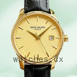 Patek Philippe Calatrava 5227J-001-3 40mm Men's Gold-tone Leather Strap